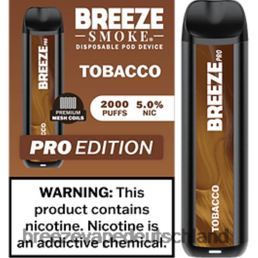 DB4FTR11 Breeze Pro 2000 Züge Tabak | Breeze Vape Near Me