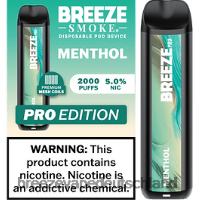 DB4FTR21 Breeze Pro 2000 Züge Menthol | Breeze Vape Near Me